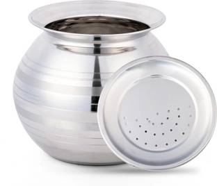 THANGAM Stainless Steel Pongal Pot/Handi/Cooker with Vadi Plate, 3 Litres Pot 16.5 cm diameter 3 L capacity with Lid