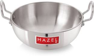 HAZEL 4 mm Aluminium Induction Base Kadai With Handle, Silver Kadhai 31.4 cm diameter 3.05 L capacity