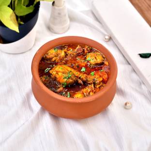 SOMUDEE Organic Clay Dahi Handi | Clay Handi | MItti Handi | Curd Pot Medium Size Handi 1 L with Lid