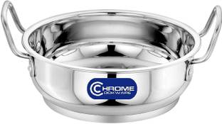 Shri Parasnath Steel CHROME Encapsulated/Sandwich Bottom Kadhai 27.5 cm diameter 4 L capacity
