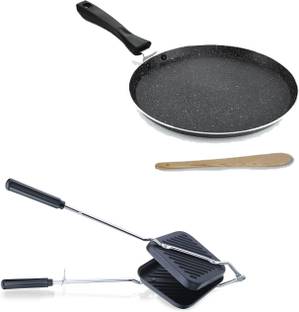 NARV High Temperature Resistant Dosa Tawa | Grill Sandwich Maker Hand Toaster K2 Paniarakkal Set 0 L capacity 27.5 cm diameter