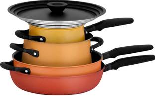 Meyer Nonstick and Stainless Steel Spark Edition Pots and Pans/Cookware Set, 6 Piece, Roasting Pan 6.25 cm diameter with Lid 2 L, 5 L, 6.25 L, 4.5 L, 9.5 L, 3 L capacity