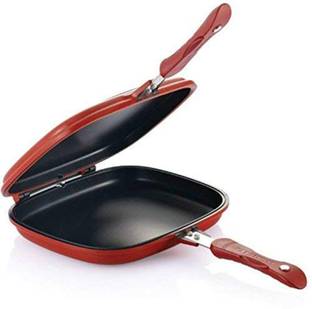 DHAVJ Happy Call Double Sided Multi Purpose Nonstick Grill Pan Roasting Pan 44 cm, 29 cm, 7 cm diameter with Lid 1 L capacity