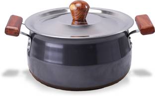 WONDERCHEF Ebony Hard Anodized Handi with Lid 21cm Handi 3.5 L with Lid