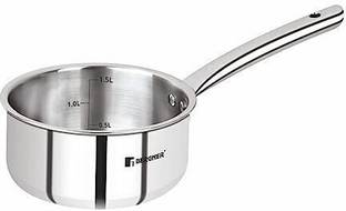 BERGNER Tripro Triply Stainless Steel Saucepan | Less Oil Use | Induction Bottom 16 cm डायमीटर