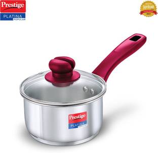 Prestige Platina Popular Sauce Pan 14 cm diameter with Lid 1 L capacity