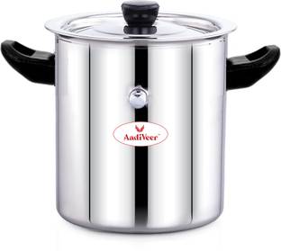AadiVeer 2 LTR Stainless Steel Milk Boiler | Milk Cooker | Milk Pot 15 cm diameter 2 L capacity with Lid