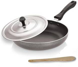 HM EVOTEK Non Stick Fry Pan, PFAS-Free, Dishwasher Safe, Fry Pan with Lid & Spatula K04 Non-Stick Coated Cookware Set