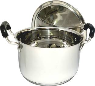 bartan hub Induction Bottom Patila/Bhagona/Pot with Lid ( 20 CM ) Pot 21 cm diameter 2.5 L capacity with Lid