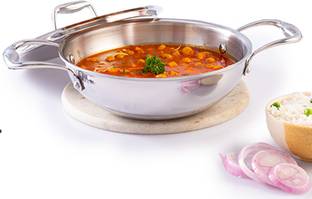 WONDERCHEF Nigella Triply Kadhai 24 cm diameter with Lid 2.2 L capacity