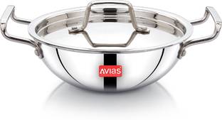 AVIAS AVI3 Triply Kadai with SS Lid Kadhai 20 cm diameter with Lid 1.5 L capacity