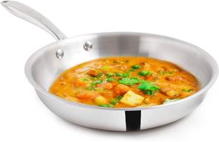 The Indus Valley Triply Stainless Steel Fry Pan with Strong Handle - 8.7 inch Fry Pan 22 cm diameter 1.5 L capacity
