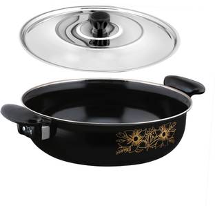 Kashvi Kadai/Kadhai/Karahi Set - 26 cm Diameter, 3.5 L with lid Kadhai 26 cm diameter with Lid 3.5 L capacity