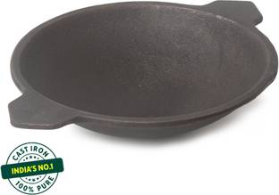 The Indus Valley Pre-Seasoned Cast Iron Appam Pan - 8.7inch Appachatty 0 L capacity 22 cm diameter