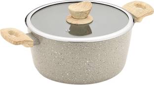 BERGNER Naturally Ceramic Forged Aluminium 24cm Casserole | Less Oil Use | Handi 4.5 L with Lid