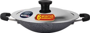 CASTOR CT205 Appachatty, 350 ml Premium Non-Stick Aluminium, 200mm (Appam Pan) Appachatty with Lid 350 L capacity 20 cm diameter