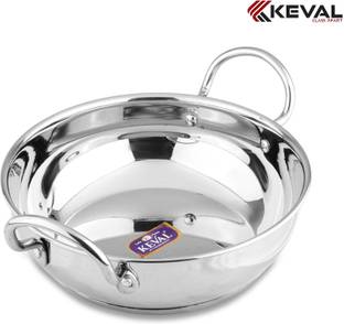 KEVAL Kadhai 20 cm diameter with Lid 1.5 L capacity