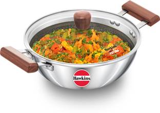 Hawkins Deep with Glass Lid (NSDK25G) Kadhai 22 cm diameter with Lid 2.5 L capacity