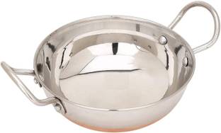 shri gaurangi steel deep Kadai Frying Pan for cooking with handle Kadhai 16 cm diameter 1 L capacity