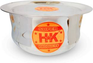 Super HK Flower Printed Matka Shape Bhagona/Patila/Tapeli/Pot with LID(Flat Bottom) Pot 24.51 cm diameter 4 L capacity with Lid