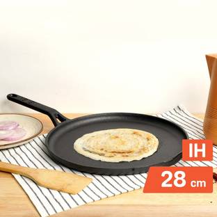 Meyer Pre-Seasoned Cast Iron Flat Dosa/ Roti/ Chapati/Dosa Kallu Tawa 28 cm diameter