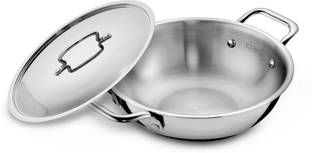 KENT Triply Stainless Steel Kadhai 26 cm diameter with Lid 3.1 L capacity