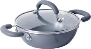 Meyer Anzen Ceramic Coated Cookware 20cm Wok / Kadai With Lid Kadhai 20 cm diameter with Lid 1.69 L capacity
