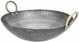 Shifa craft Iron Hammered Kadai | Deep Frying Kadai Handmade Kadhai 24 cm diameter 4.5 L capacity