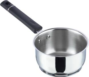 VINOD Capsule Bottom Stainless Steel Saucepan Without Lid Silver Sauce Pan 16 cm diameter 1.5 L capacity