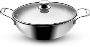 Vaya Triply Stainless Steel Kadhai 26 cm diameter with Lid 3.5 L capacity