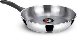 MILTON Pro Cook Stainless Steel Sandwich Bottom Fry Pan, 3 Layer Base Fry Pan 22 cm diameter 1.6 L capacity