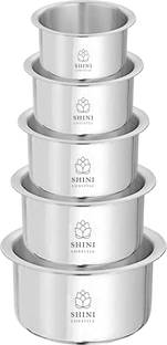 SHINI LIFESTYLE AluCraft Cookware Aluminium Topes & Milk Pots (Capacity- 3L,2.5L,1.8L,1L,0.8L) Tope Set 3 L, 2.5 L, 1.8 L, 1 L, 0.8 L capacity 26 cm, 24 cm, 23 cm, 21 cm, 20 cm diameter