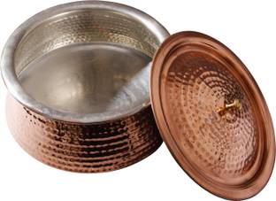 Healthsmith Pure Copper Lagan Handi For Cooking, 100% Pure Copper Cookware Handi 10 L with Lid