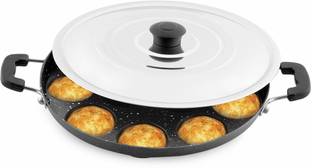 Flipkart SmartBuy 12 Cavities Non Stick Appam Patra/Paniarakkal with Lid and Side Handle Paniarakkal with Lid 1 L capacity 24 cm diameter