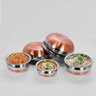 JESAVI ENTERPRISE New Handi Pot 5 Piece Set Combo Serving Handi Handi 0.6 L, 0.9 L, 1.2 L, 1.7 L, 2.1 L