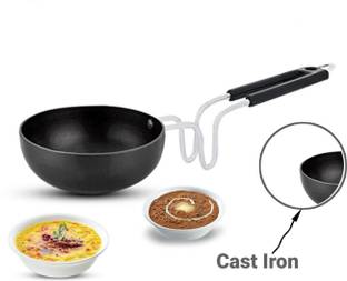 My Store Heavy Base Iron Tadka Pan 12 cm diameter 0.4 L capacity