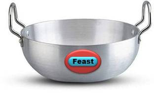 Feast Aluminium Classic Model Kadhai Without Lid Kadhai 29 cm diameter 5 L capacity