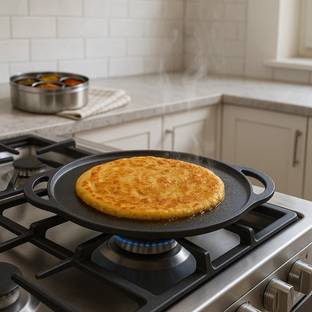 VAIMEE Cast Iron Tawa for Dosa 11 Inch | Gas & Induction Friendly Tawa 28 cm diameter