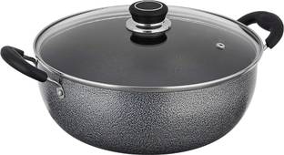 MITHALI Mithali®Non Stick 26 cm kadhai Glass Lid 26 cm ढक्कन के साथ