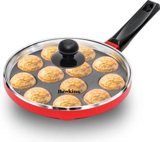 Hawkins 12 Cups Appe Pan, Paniyaram, Litti , Kuzhi Paniyaram, Ponganalu (NAPE20G) Paniarakkal with Lid 1.5 L capacity 20 cm diameter