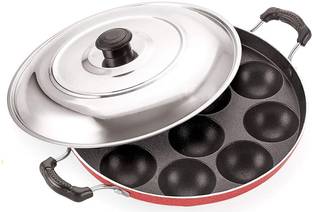 Swarambh Nice Appam Patra with Lid / kulipaniyaram pan nonstick/ appe/ aapee Paniarakkal with Lid 0.5 L capacity 23.5 cm diameter