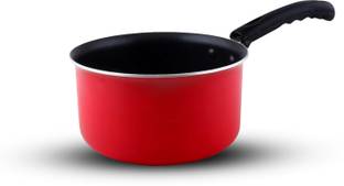 NAVRANG NONSTICK SAUCE PAN/ TEA PAN, RED, NON INDUCTION Sauce Pan 18 cm diameter 1.5 L capacity