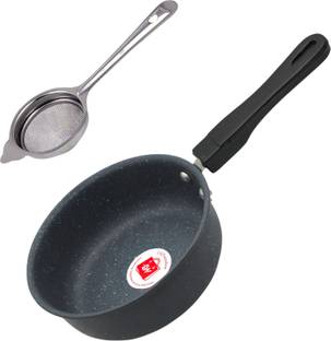 LAZYwindow Superior Quality Nonstick Frying Pan & Tea Stainer / Sauce Pan 17 cm diameter 1 L capacity