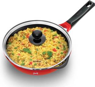 Hawkins 22cm Die-Cast Frying Pan with Lid, Red (IDCF22G) Fry Pan 22 cm diameter with Lid 1.8 L capacity