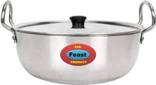 Feast Aluminium Classic Model Kadhai With Stainless steel lid Kadhai 23 cm diameter with Lid 2 L capacity