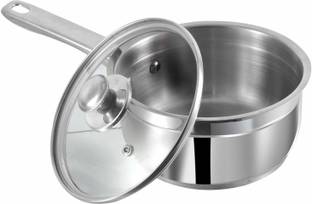 VINOD Stainless Steel Two Tone Saucepan with Glass Lid Sauce Pan 20 cm diameter with Lid 3 L capacity