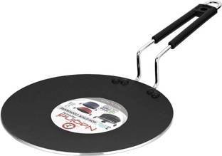NAGINA COOKWARE Aluminium Tawa with induction bottom & Insulated Handle Tawa 22 cm diameter