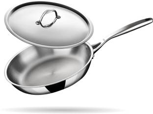 Stahl Artisan Triply Stainless Steel Fry Pan 24 cm diameter with Lid 1.6 L capacity
