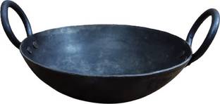 bengal hubs Large Size 20 Litre Capacity Naturally Non Stick Sheet Metal Iron Kadhai. Kadhai 60 cm diameter 20 L capacity