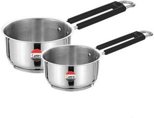 Camro Deep Stainless Steel Induction Bottom Sauce Pan Set of 2 Sauce Pan 16.2 cm, 17.1 cm diameter 1.1 L, 1.5 L capacity